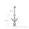316L SURGICAL STEEL TRIPLE CZ MARQUISE BEZEL DANGLE VERTICAL HELIX STUD